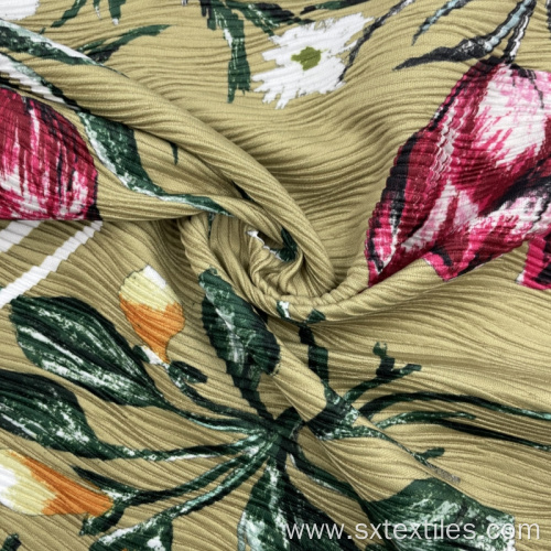 Flower Pattern Polyester Interlock Textile Double Knit